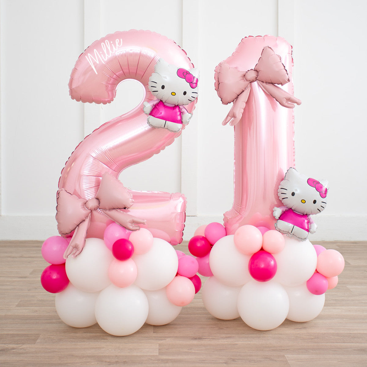 Custom Hello Kitty Number Balloon Stack – Personalized Birthday Decor in Dubai
