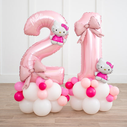 Custom Hello Kitty Number Balloon Stack – Personalized Birthday Decor in Dubai
