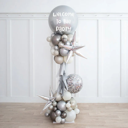 Personalised Ice Disco Party Pillar – Stunning 2.5m Custom Freestanding Balloon Display in Dubai