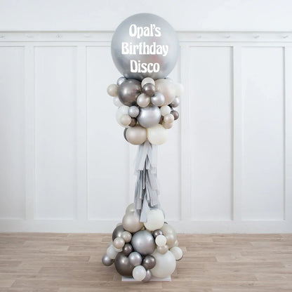Personalised Ice Disco Party Pillar – Stunning 2.5m Custom Freestanding Balloon Display in Dubai