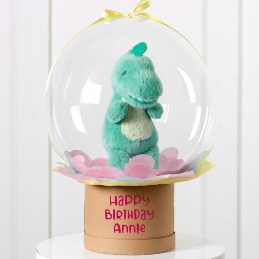 Personalised Pastel Dinosaur in a Bubble Balloon – Eco-Friendly Gift for Kids in Dubai