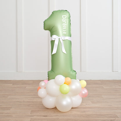 Personalized Olive Green Number Balloon Stack – Balloonshop Dubai