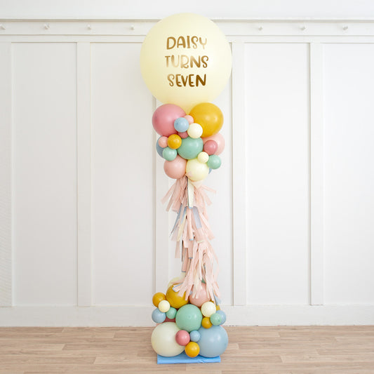 2.5m Personalized Retro Pastel Bloom Balloon Party Pillar