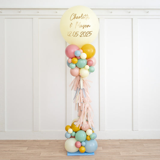 2.5m Personalized Retro Pastel Bloom Balloon Party Pillar