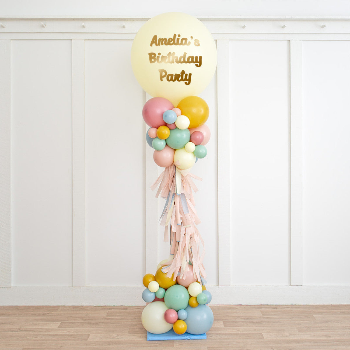 2.5m Personalized Retro Pastel Bloom Balloon Party Pillar