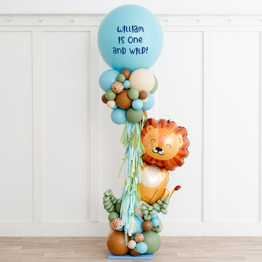Create Unforgettable Memories with Our 2.5m Personalized Safari Cubs Balloon Party Pillar