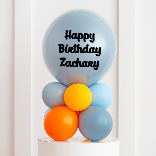 Trucks &amp; Diggers Balloon Stack – Personalized Bubble Balloon Display