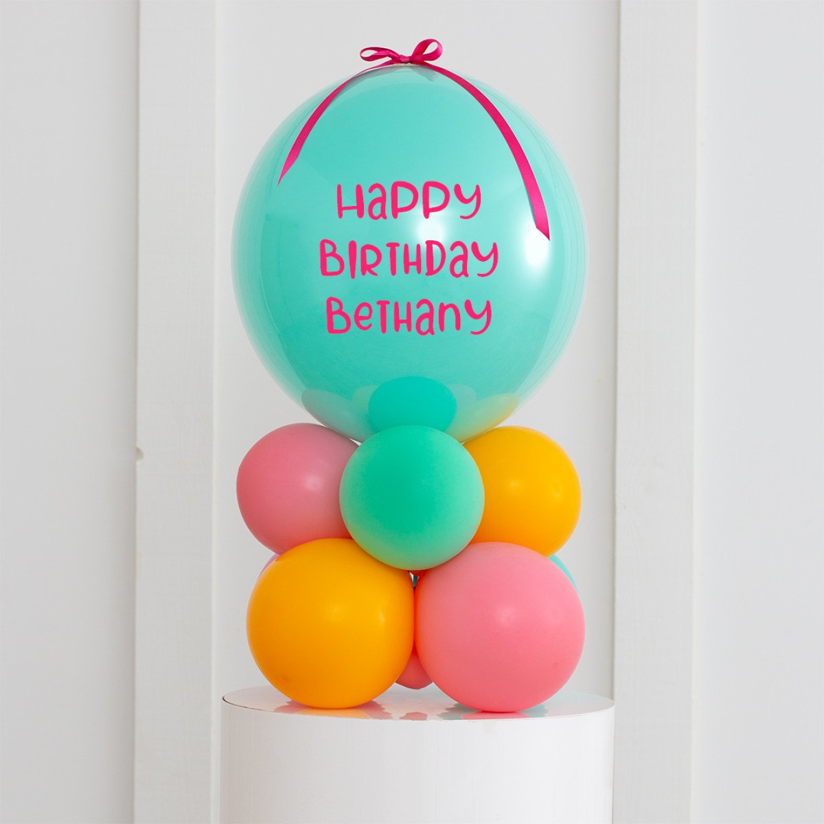 Tutti Frutti Bubble Balloon Stack – Fun &amp; Colorful Balloon Decor in Dubai