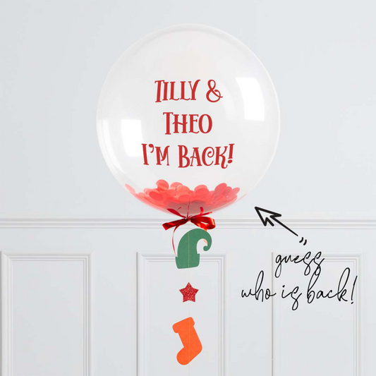 Elf on the Shelf Inspired Red Confetti Christmas Balloon – Dubai Delivery