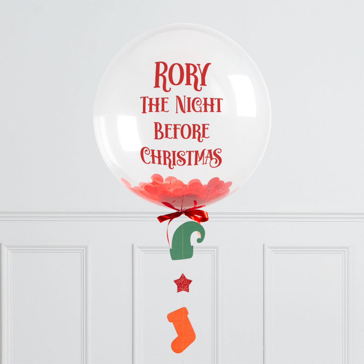 Elf on the Shelf Inspired Red Confetti Christmas Balloon – Dubai Delivery