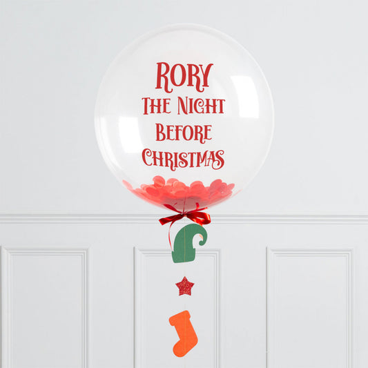 Elf on the Shelf Inspired Red Confetti Christmas Balloon – Dubai Delivery