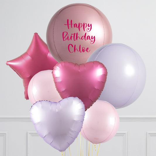 Mulberry Chrome Personalized Balloon Bunch – Our Most Impressive Arrangement Yet