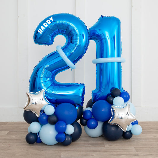 Personalized Dark Blue Number Balloon Stack – Perfect for Birthdays and Celebrations