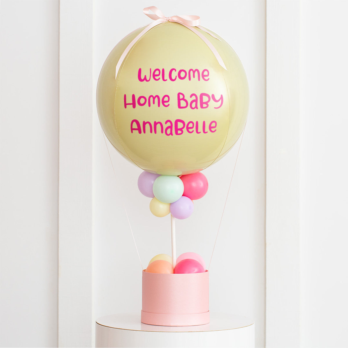 Personalized Pastel Rainbow Orb Hot Air Balloon