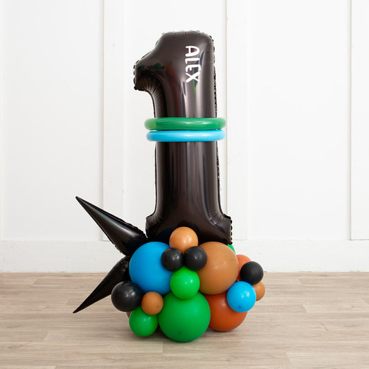 Minecraft-Themed Personalized Number Balloon Stack