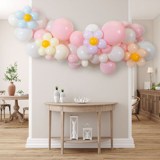 Pastel Pink Daisy Balloon Garland (2m)