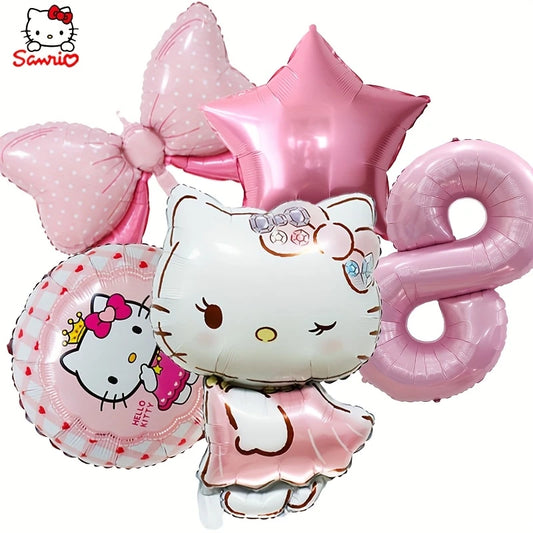 KT Cat Birthday Balloons – Cute Pink Cartoon Kitty Foil Party Decorations in Dubai