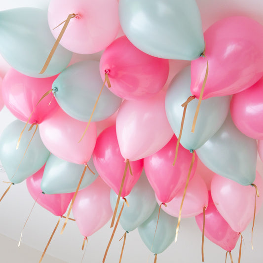 Transform Your Celebration with Pink Mint Helium Latex Ceiling Balloons