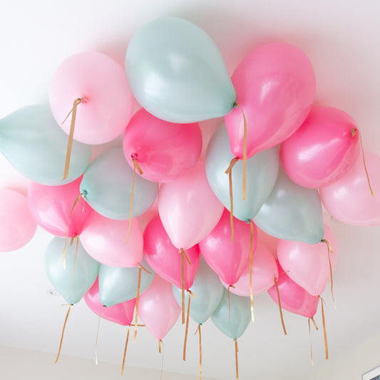 Transform Your Celebration with Pink Mint Helium Latex Ceiling Balloons