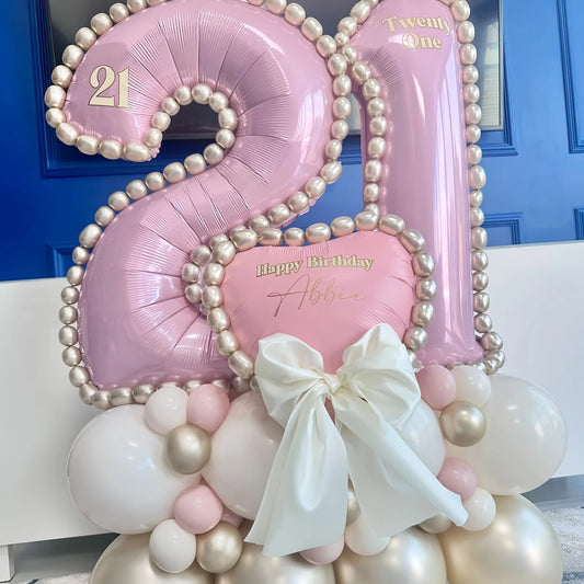 Pink Number Balloon Stand Kit – Chic Celebration Décor in Dubai