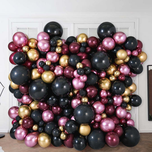 Pomegranate Glitz Balloon Wall – Stunning Party Backdrop in Dubai