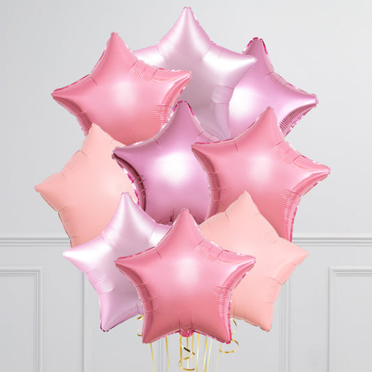 Pretty Pink Star Balloons – Helium Balloon Bunches Delivered in Dubai