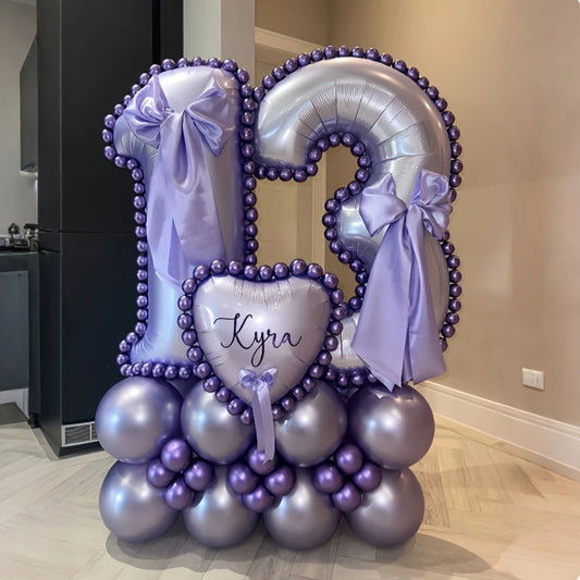 Purple Number Balloon Set – Elegant Foil Balloons for Celebrations in Dubai