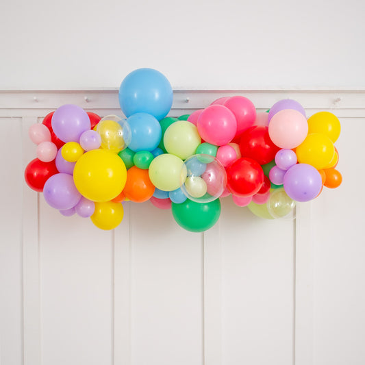 Brighten Your Celebration with Our Ready-Made 2m Rainbow Bright Balloon Garland