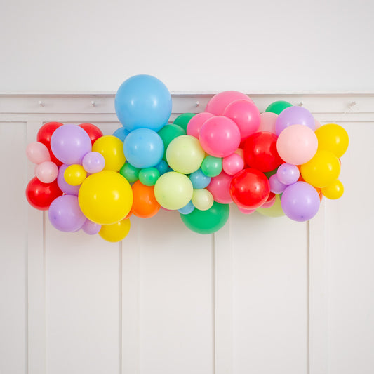Brighten Your Celebration with Our Ready-Made 2m Rainbow Bright Balloon Garland