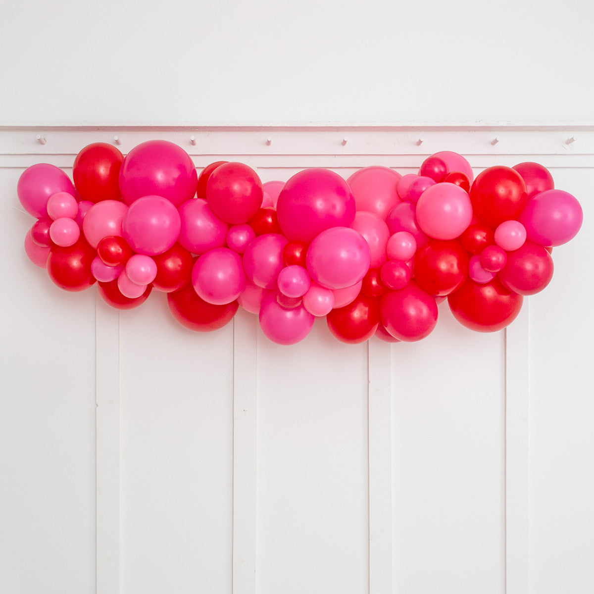 Romantic Raspberry Red &amp; Pink Balloon Garland – 2m Ready-Made