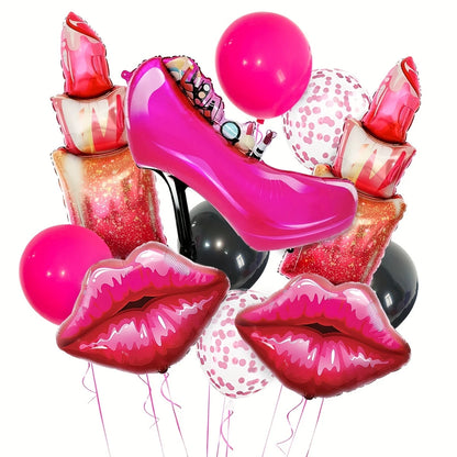 Red Lips, Lipstick &amp; High Heel Balloons – Bold &amp; Flirty Party Decor
