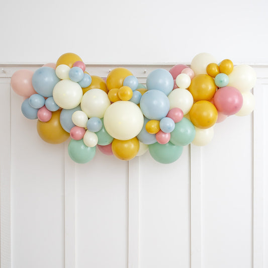 Retro Pastel Bloom Balloon Garland – 2m of Vintage Party Vibes
