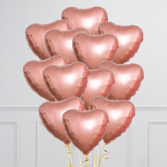 Rose Gold Heart Balloon Bunches – Perfect for Every Celebration