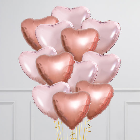 Rose Gold Heart Balloon Bunch – Perfect for Your Celebrations