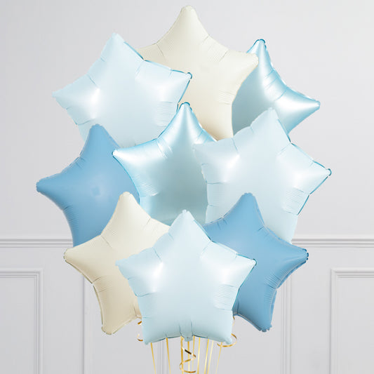 Helium-Inflated Baby Blue Star Balloons – Sky Blue Colorway for Every Occasion