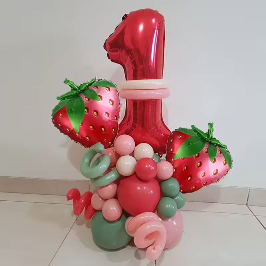 Strawberry Foil Balloons Fruit Shaped Party Decorations – Vibrant Summer &amp; Celebration Balloons in Dubai