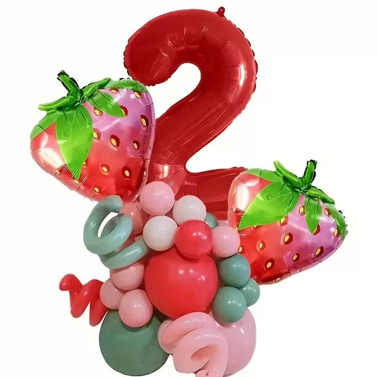 Strawberry Foil Balloons Fruit Shaped Party Decorations – Vibrant Summer &amp; Celebration Balloons in Dubai