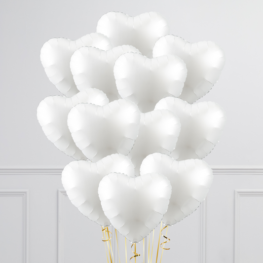 Elegant White Heart Balloons – Delivered Anywhere in Dubai