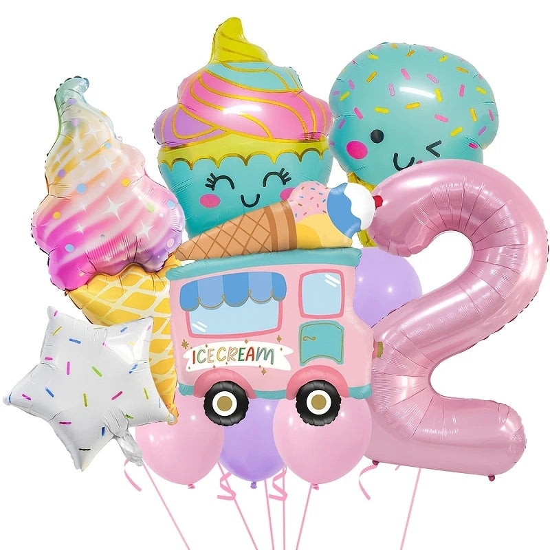 Winter Ice Cream Themed Balloon Set – Colorful &amp; Whimsical Party Decor in Dubai