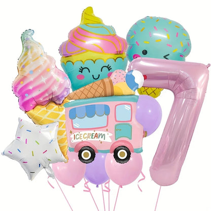 Winter Ice Cream Themed Balloon Set – Colorful &amp; Whimsical Party Decor in Dubai