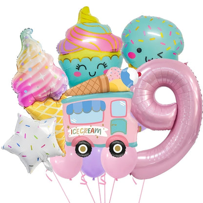 Winter Ice Cream Themed Balloon Set – Colorful &amp; Whimsical Party Decor in Dubai