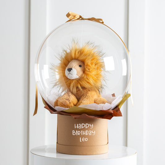 Personalised Zahara Lion in a Bubble – Premium Balloon Gift in Dubai