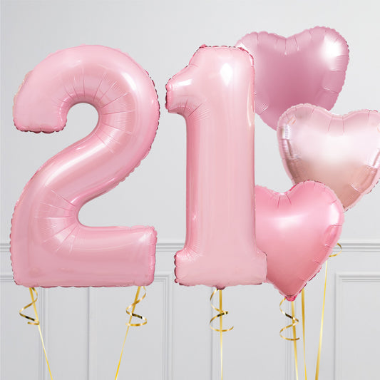 Baby Pink Birthday Number Balloon Packages – Helium-Filled