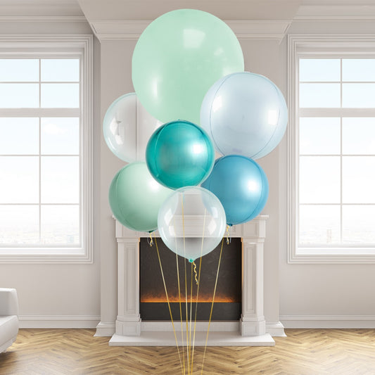 Blue Lagoon Giant Balloon Bunch – Elegant Ocean-Inspired Party Decor in Dubai