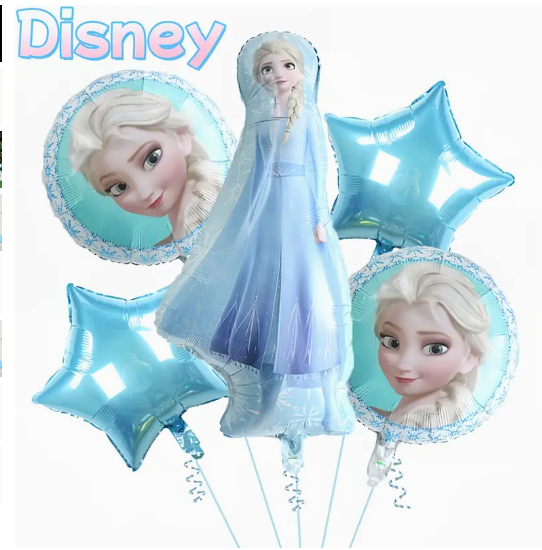 5pcs/set Disney Frozen Aluminum Foil Balloon Set Elsa & Anna Princess Balloons – Perfect for Birthday Parties & Holiday Events