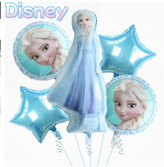 5pcs/set Disney Frozen Aluminum Foil Balloon Set Elsa & Anna Princess Balloons – Perfect for Birthday Parties & Holiday Events