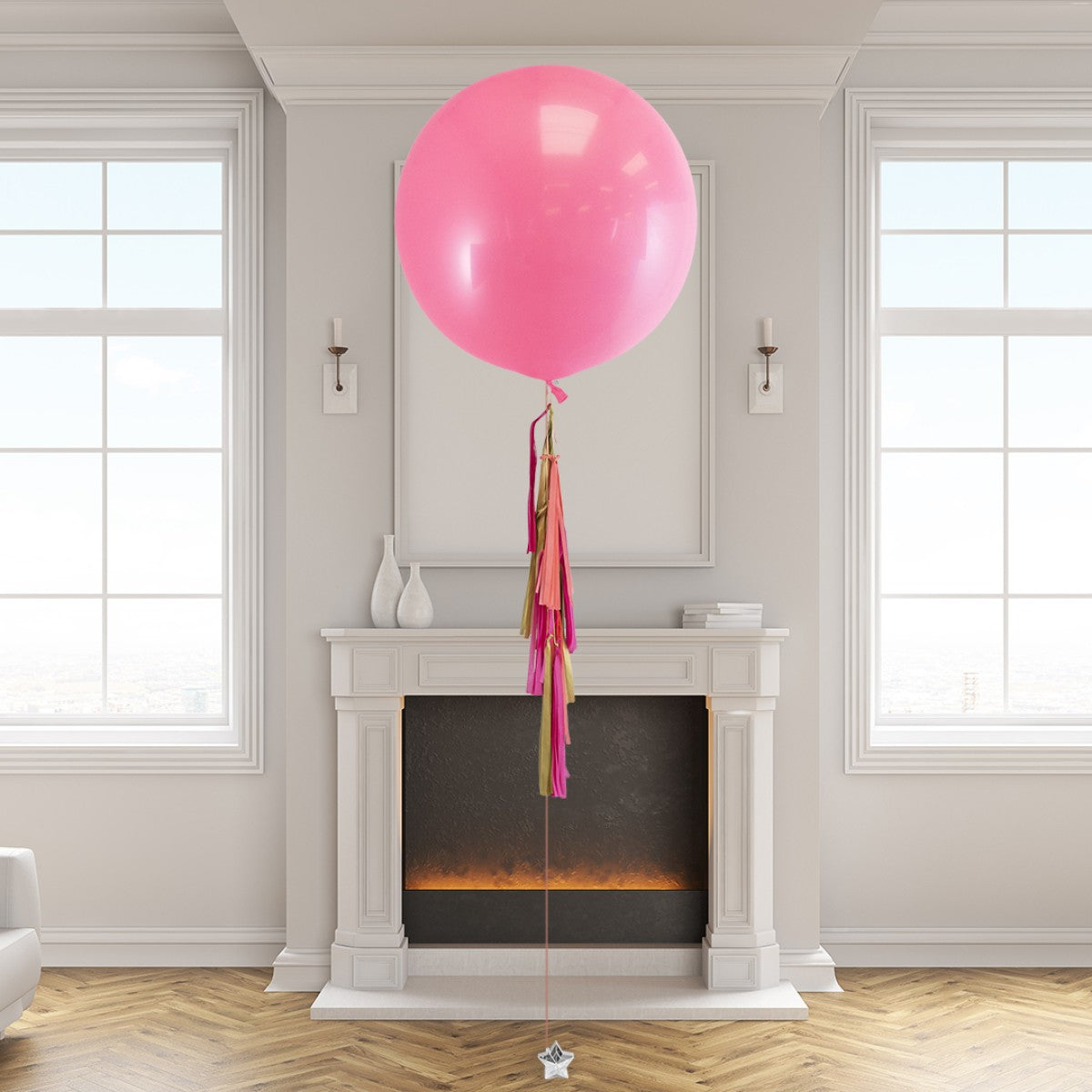 Flamingo Pink Tassel Tail Giant Helium Balloon – 3ft