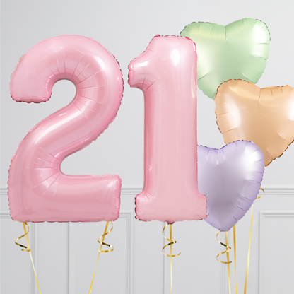 Pastel Rainbow Birthday Number Balloon Packages – Helium-Filled