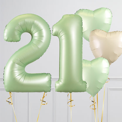Olive Green Birthday Number Balloon Packages – Helium-Inflated