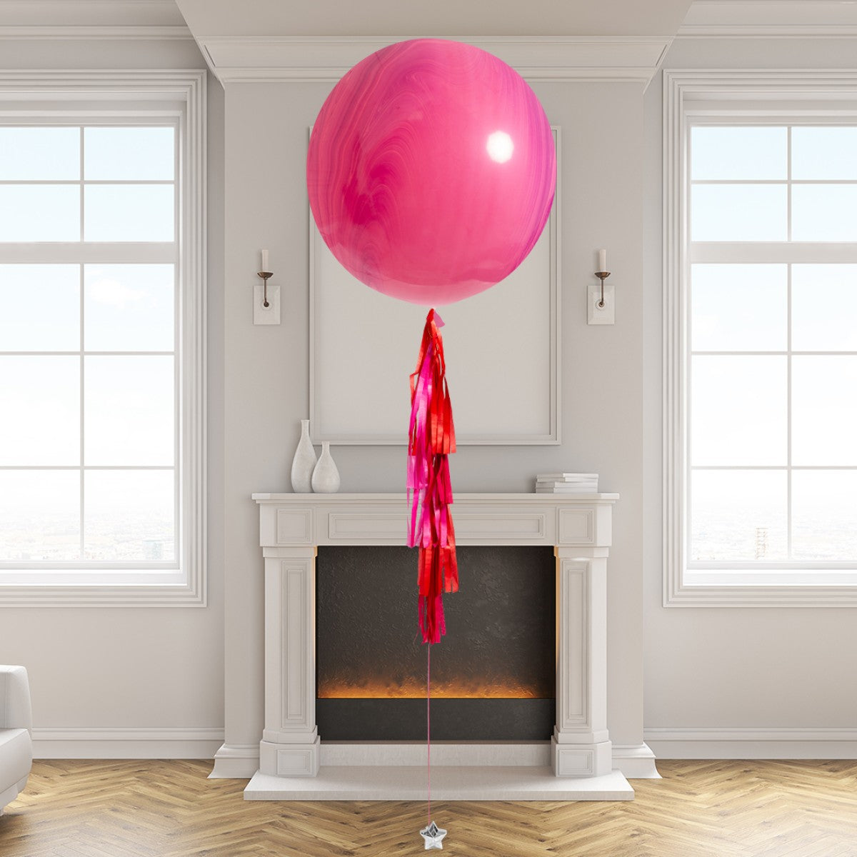 Loved Up Giant Helium Balloon with Short Tassels – 3ft